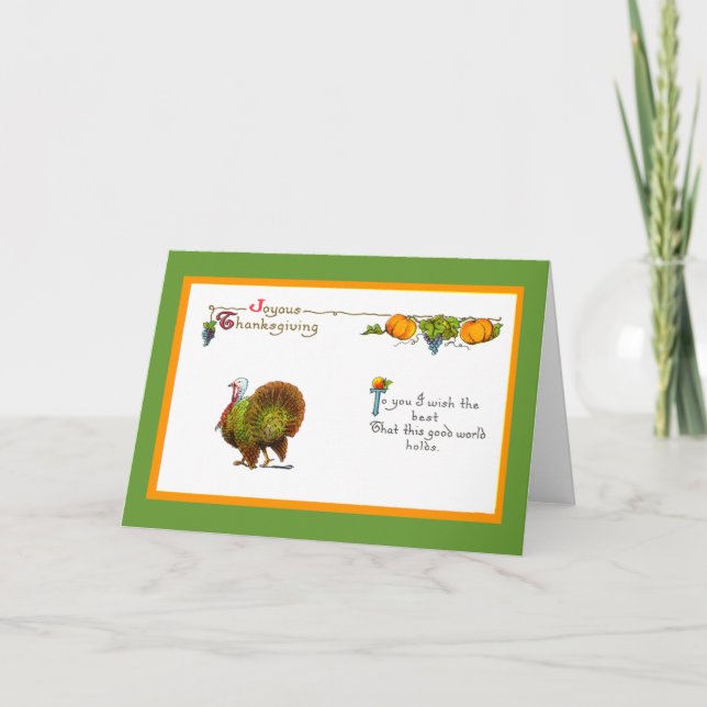 Carte - Salutation Vintage Thanksgiving (Devant)