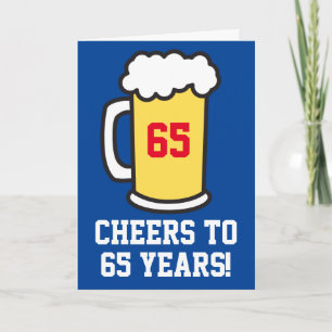 Carte Salutations À 65 Ans Bière Anniversaire (Vierge À 