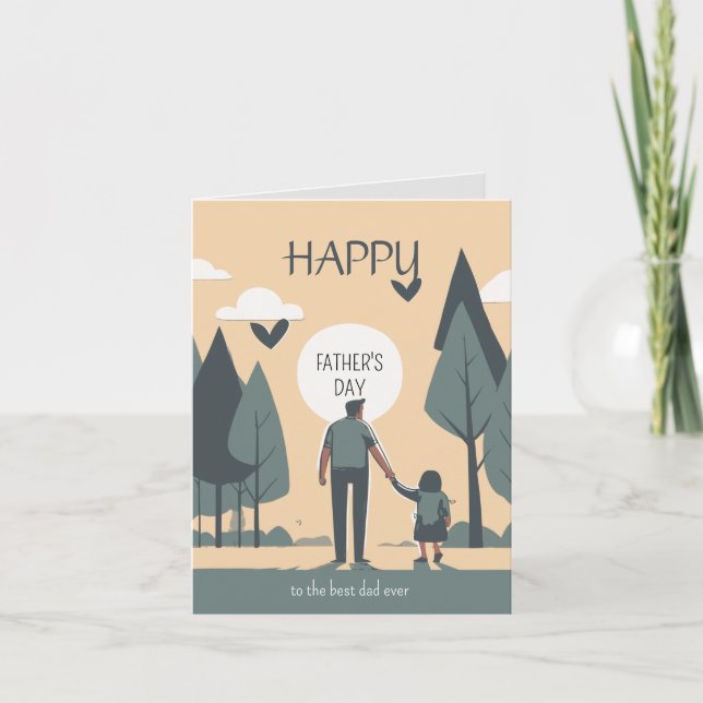 Carte Salutations au meilleur papa jamais, amoureux et d (Devant)