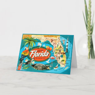 Carte Salutations classiques du milieu du siècle de Flor