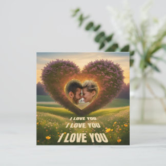 Carte Salutations d'amour de la nature avec photo cardia