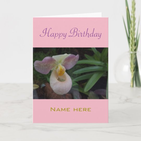 Carte Salutations D Anniversaire Avec Une Belle Orchidee Zazzle Fr