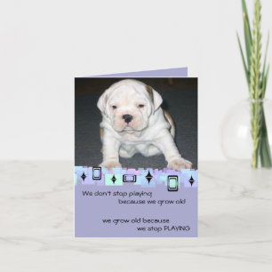 Carte Salutations d'anniversaire de chiot de bouledogue