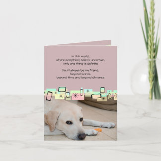 Carte Salutations d'anniversaire du Labrador jaune