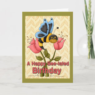 Carte Salutations d'anniversaire liées aux abeilles