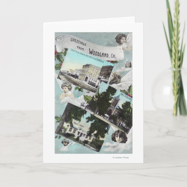 Carte Salutations de avec ViewsWoodland pittoresque, CA (Devant)