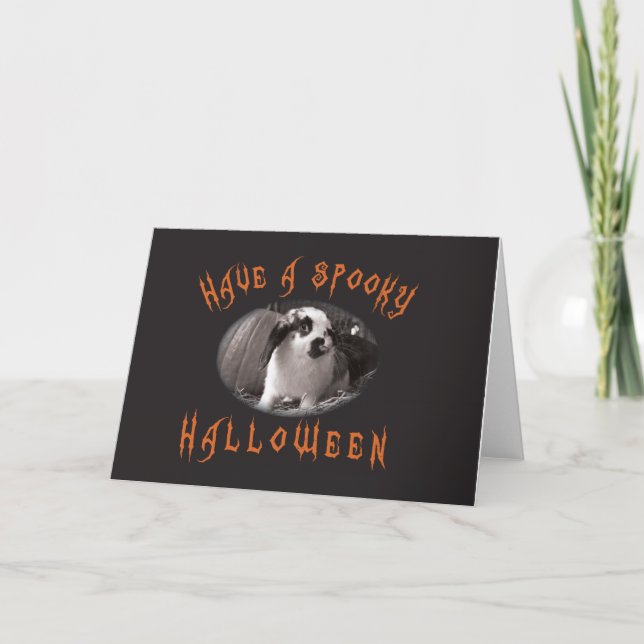 Carte Salutations de Halloween avec le lapin (Devant)