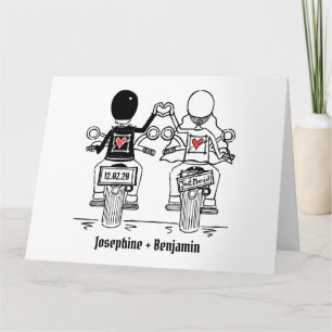 Carte Salutations de Mariage de motocyclette personnalis
