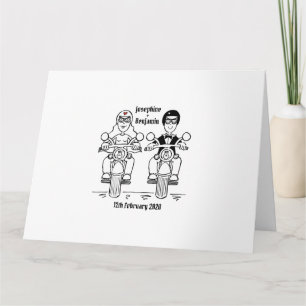 Carte Salutations de Mariage de motocyclette personnalis