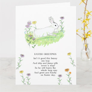 Carte Salutations de Pâques Bunny Vieux Nourriture Ryhme