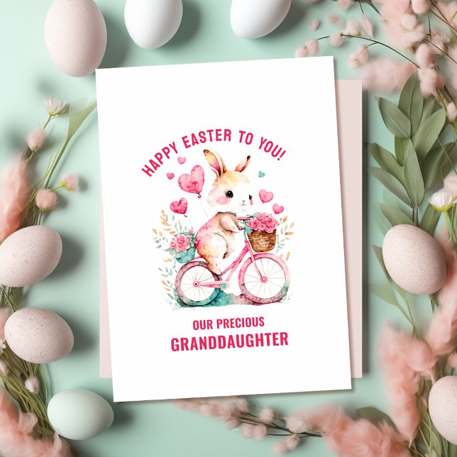 Carte Salutations de Pâques Grandgirl Bunny vélo d'équit (Créateur téléchargé)
