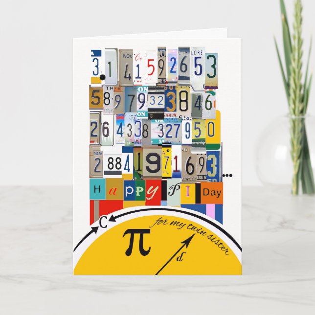Carte Salutations de Pi Day pour Twin Sister (Devant)