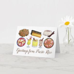 Carte Salutations de Porto Rico Carribean Island Foods
