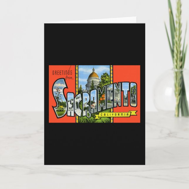 Carte Salutations de Sacramento la Californie (Devant)