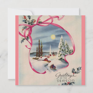 Carte Salutations de saison rose