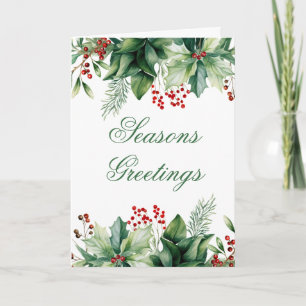 Carte Salutations de saison Verdure d'hiver