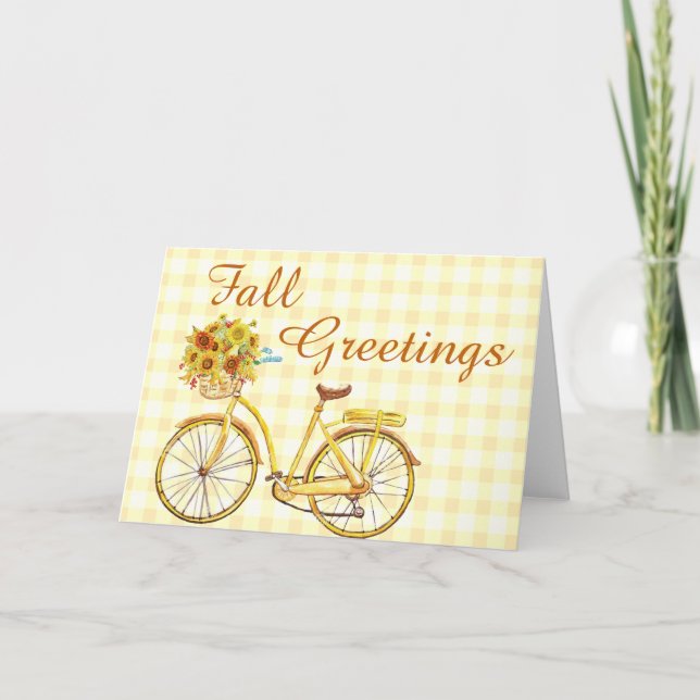 Carte Salutations de vélo d'automne (Devant)