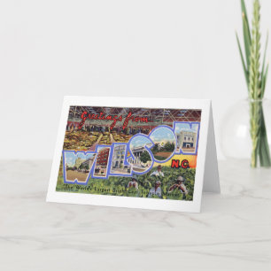 Carte Salutations de Wilson, Caroline du Nord Vintage