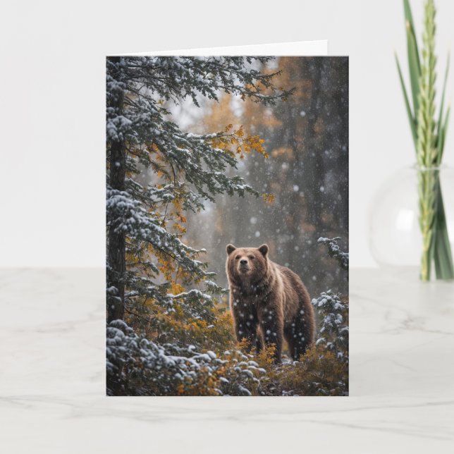 Carte Salutations de Yule du solstice d'hiver Forêt sauv (Devant)