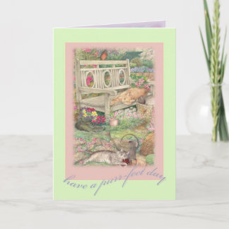 Carte Salutations d'illustration de Purrfect du jour de