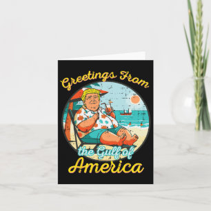 Carte Salutations Du Golfe D'Usa America Plage Drôle