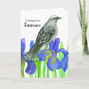Carte Salutations du Tennessee Mockingbird Iris