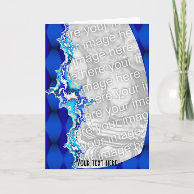 Carte Salutations fractales bleues (Devant)
