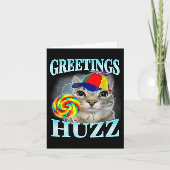 Carte Salutations Huzz Drôle Gen Z Gen Alpha Argot Meme  (Devant)