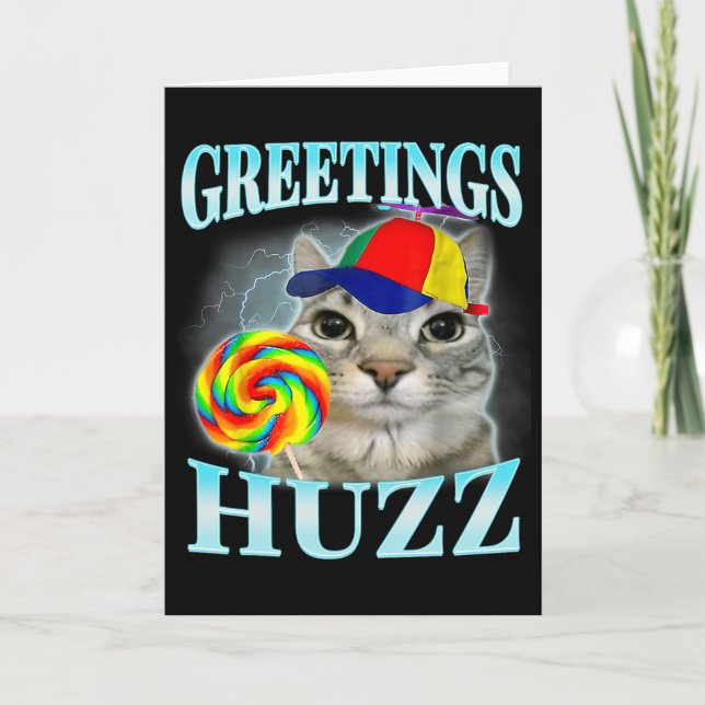 Carte Salutations Huzz Drôle Gen Z Gen Alpha Argot Meme  (Devant)