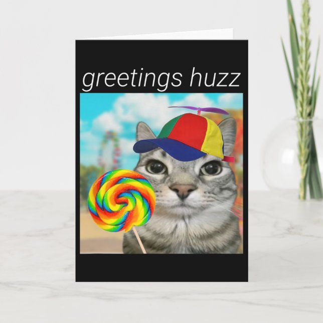 Carte Salutations Huzz Mème drôle de l'argot de la génér (Devant)