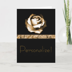 Carte Salutations Roses d'or
