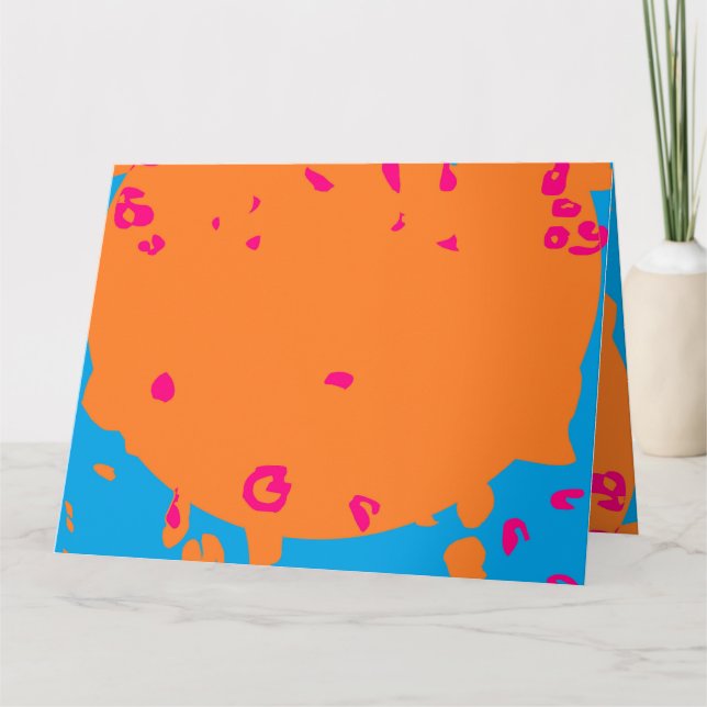 Carte Salutations sur bonjour bleu bébé et orange pâle (Devant)
