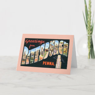 Carte Salutations vintages de Pittsburgh Pennsylvanie