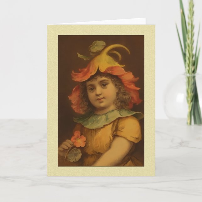 Carte Salutations vintages pour les enfants de Pansy (Devant)