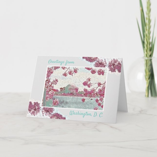 Carte Salutations - Washington, D.C.- Cerisiers Blossoms (Devant)