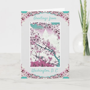 Carte Salutations - Washington D.C. - Fleurs de cerisier