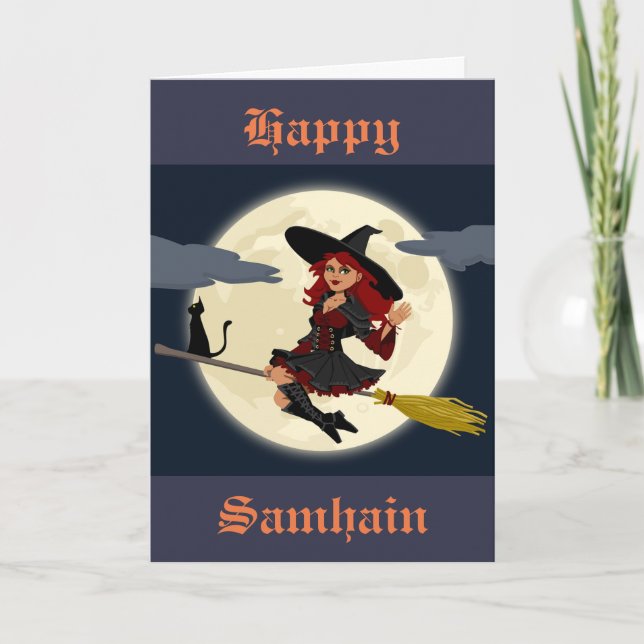 Carte Samhain card - vole sorcière (Devant)