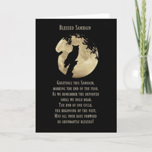 Carte Samhain Cartes, Béni Samhain avec Propre et Lune