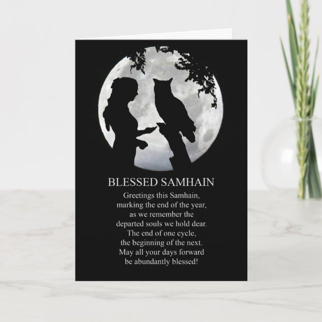 Carte Samhain Lady et Owl Moon Sabbat (Devant)