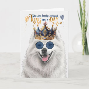 Carte Samoyé chien roi pour une journée d'anniversaire d