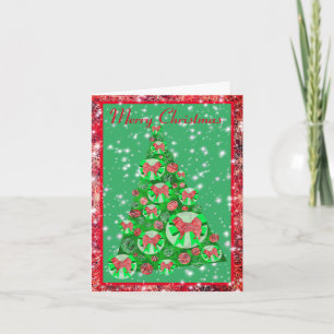 Carte Samoyé Chien sapin de Noël promet des fêtes fabule