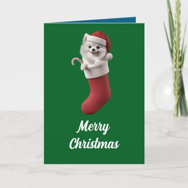 Carte Samoyed Christmas Stocking (Devant)