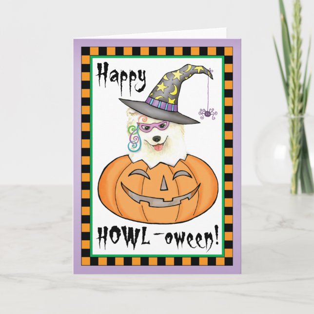 Carte Samoyed de Halloween (Devant)