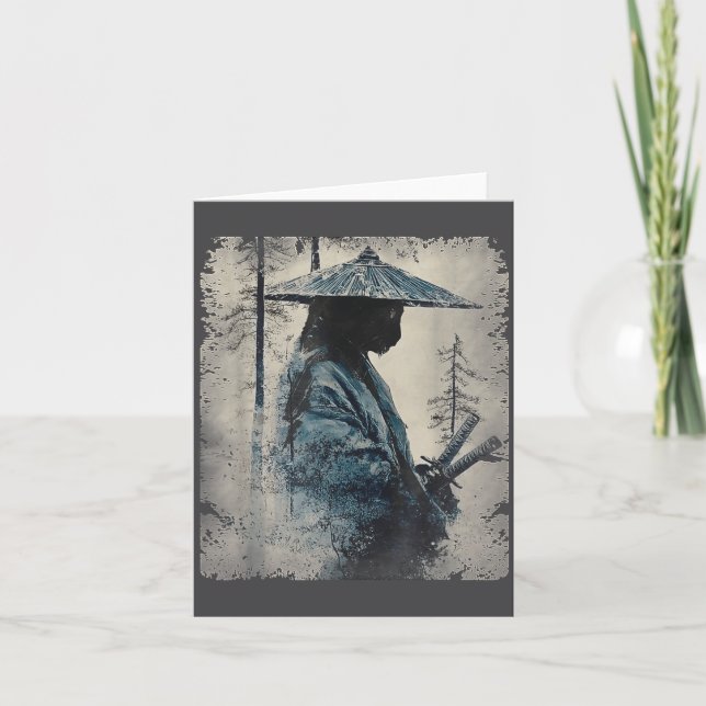 Carte Samurai Cat Japanese Art Anime Men Women Kids Grap (Devant)