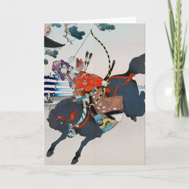 Carte Samurai tirant sur un Bow, Ukiyo-e (Devant)