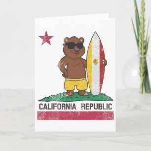 Carte San Diego Californie Surfeur Ours Surf Hommes Femm
