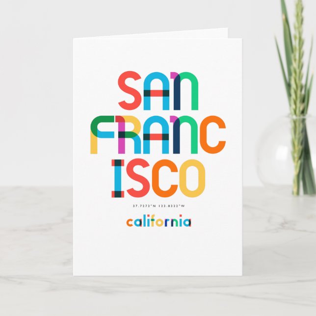 Carte San Francisco California Mid Century, Pop Art, (Devant)