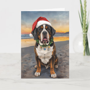 Carte Sandy Paws & Holiday Claus - St Bernard Christmas
