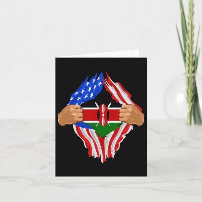 Carte Sang kenyan en moi Kenya Drapeau cadeau (Devant)