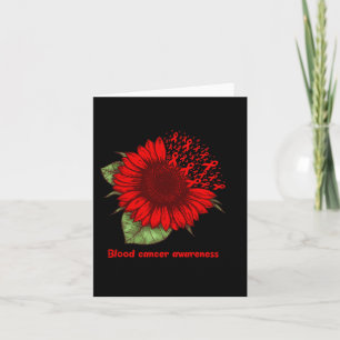 Carte sang rouge cancer conscience tournesol cadeau guer
